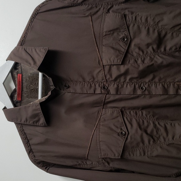 Le Jean De Marithe Francois Girbaud Button Up Shirt Men’s XL Brown Rodeo Rancher - Picture 2 of 13